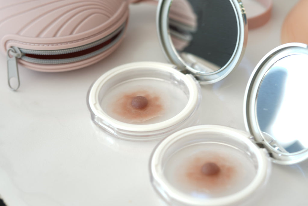 silicone nipples displayed in travel kit